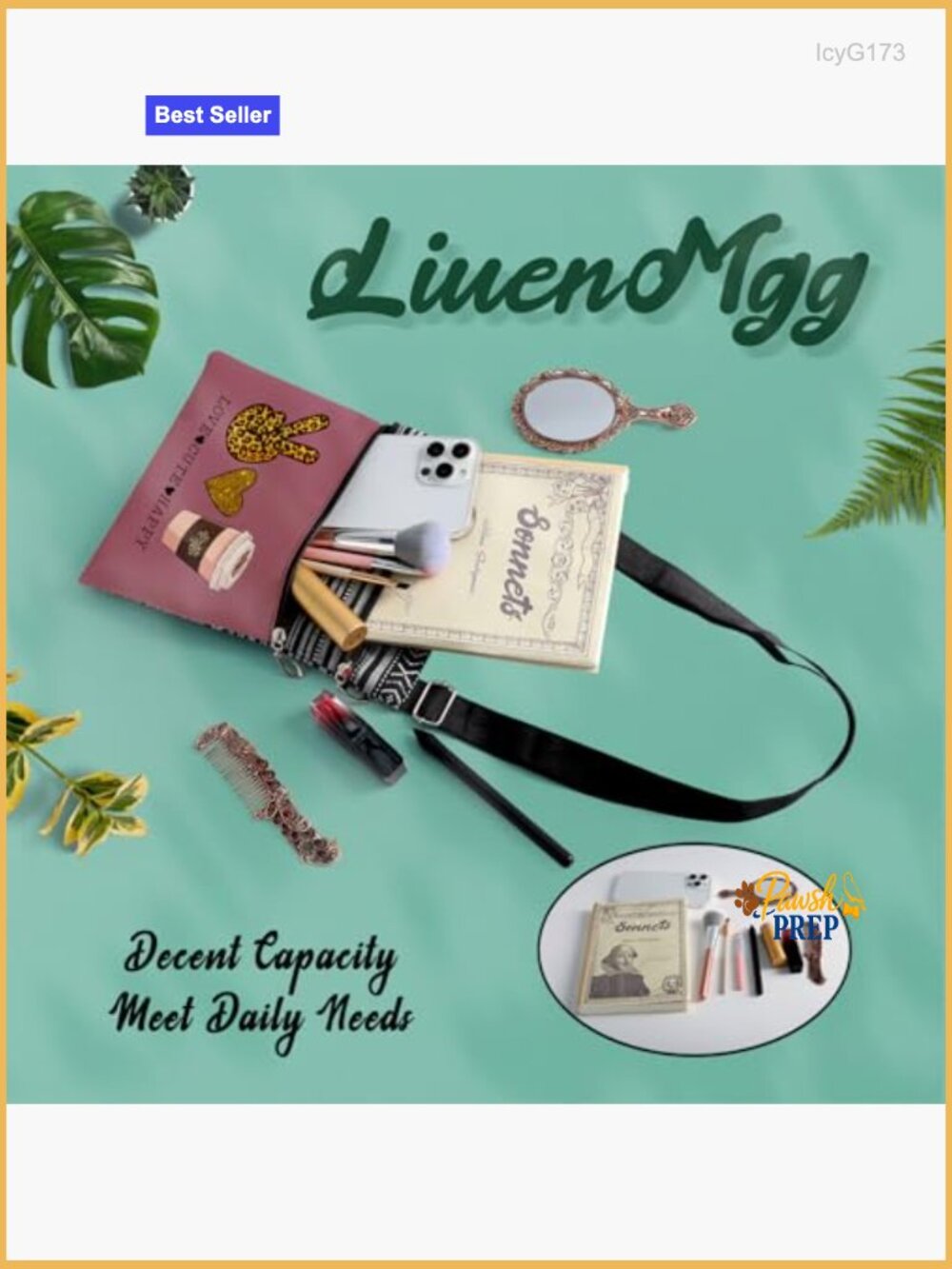Small Crossbody Bag with Adjustable Strap Zipper Closure Pouch - Picture 7 of 7